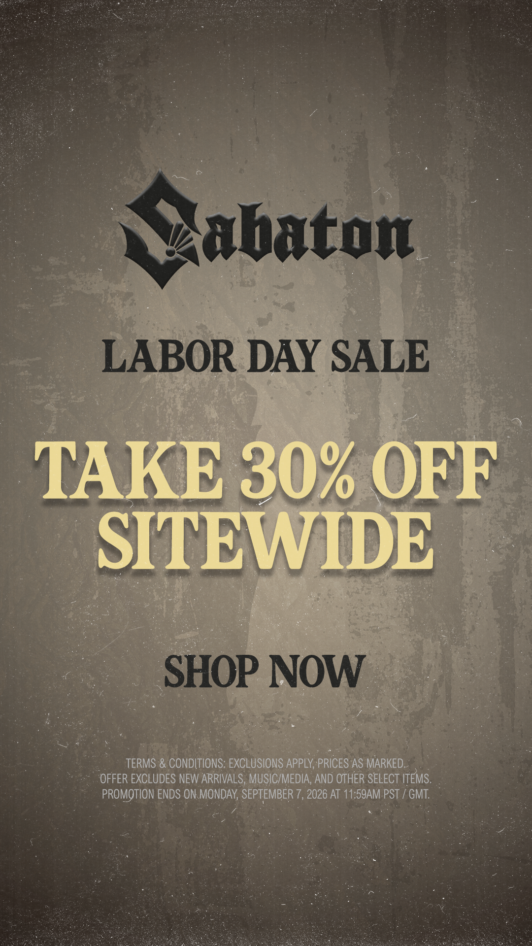 Sabaton Facebook ad: Labor Day Sale