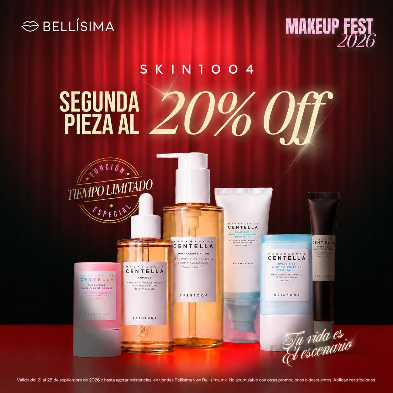 Bellisima Facebook ad: TU SEGUNDO SKIN1004 TIENE 20% OFF