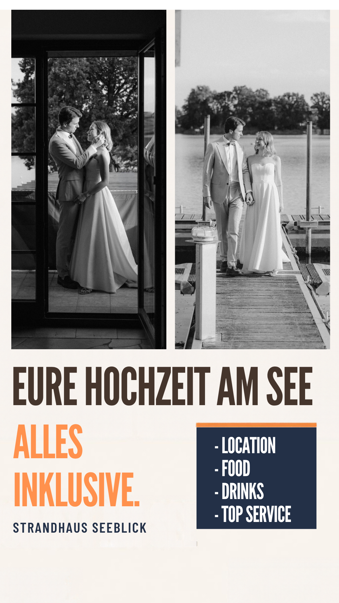 Strandhaus Seeblick Facebook ad: Traumhochzeit am See