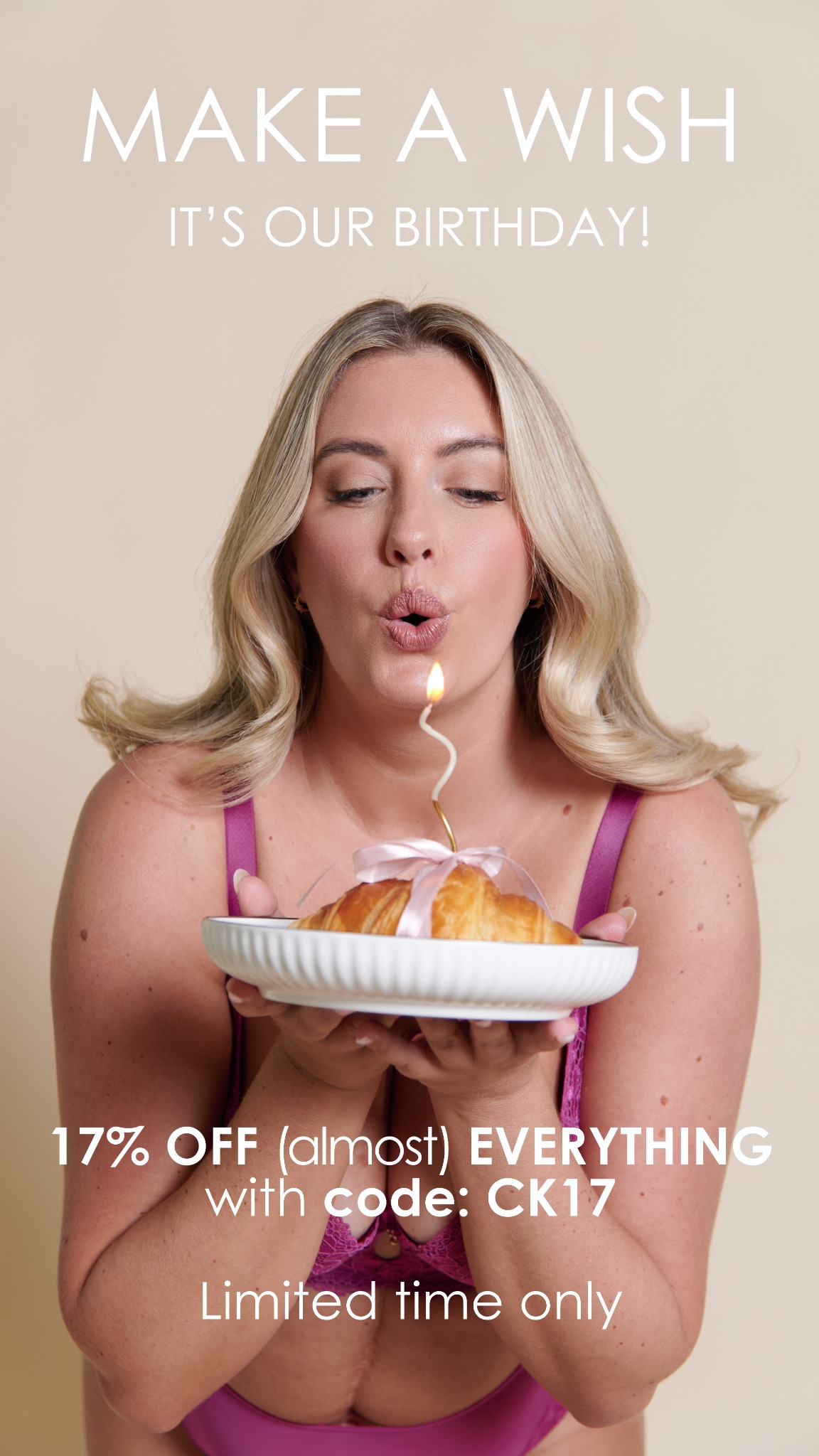 Curvy Kate Facebook ad: 17% OFF (almost) EVERYTHING