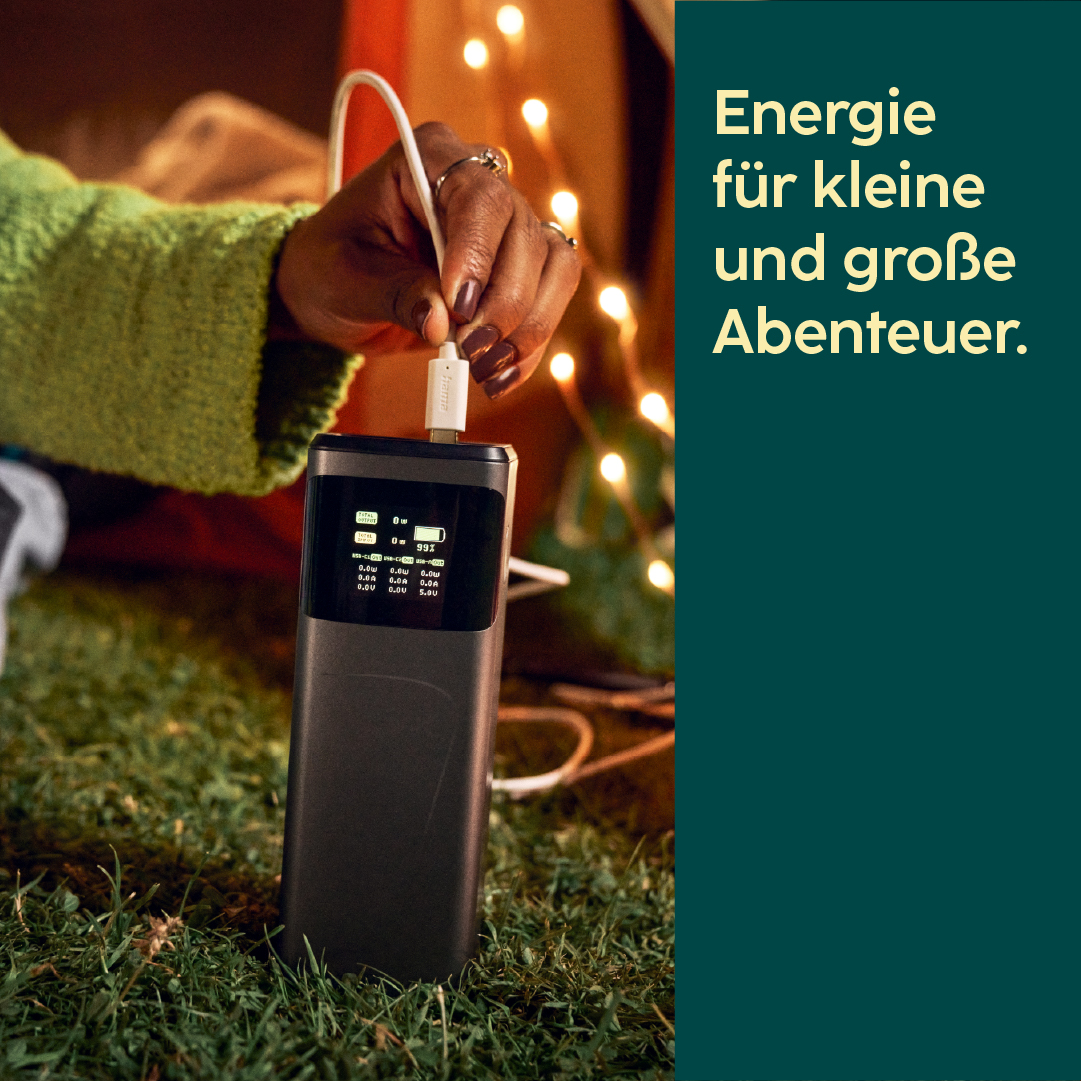 Hama Deutschland Facebook ad: Akku low? Kein Stress!