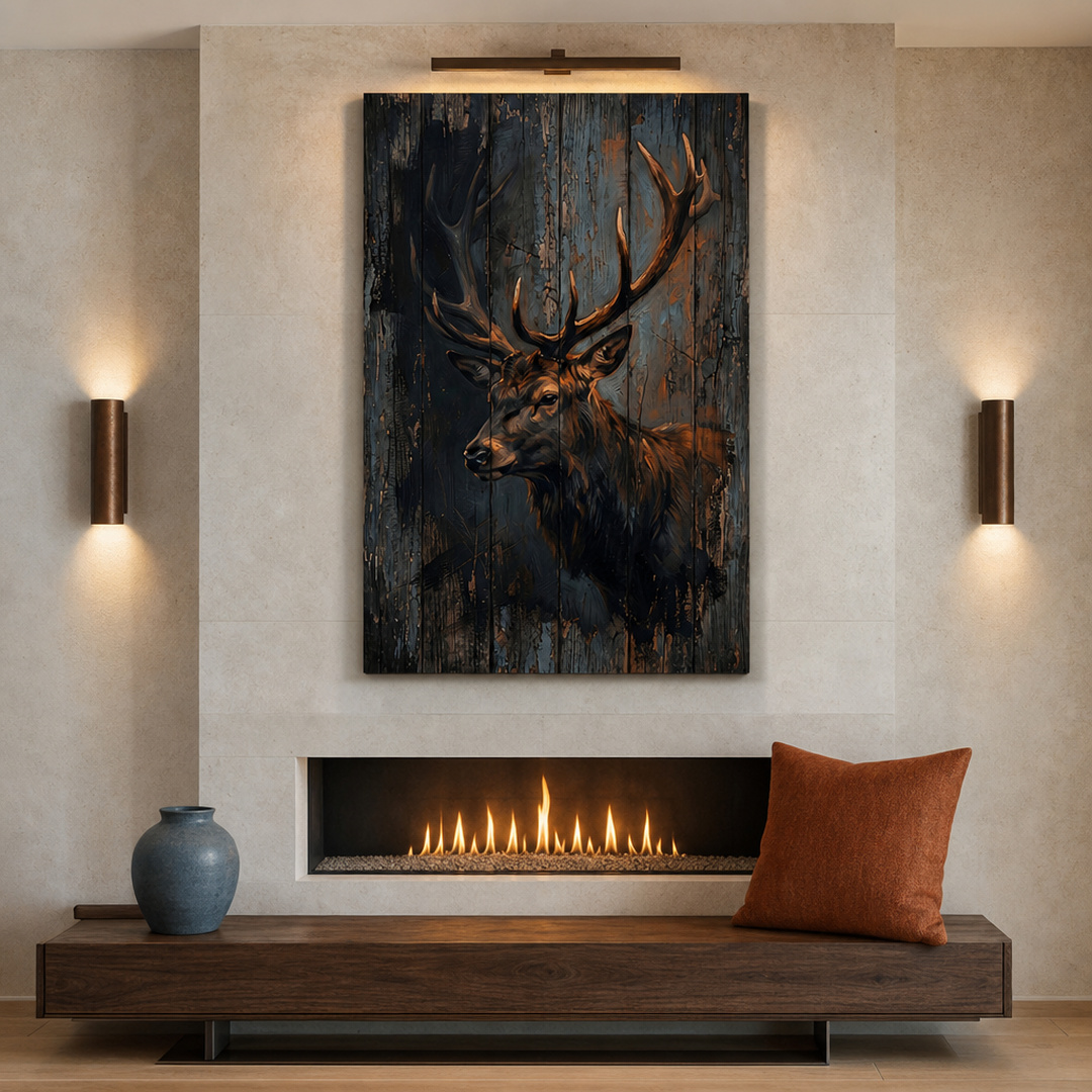 Tailored Canvases - Personalized Art Facebook ad: Rustic Stag Portrait | Made in the USA | Ships Fast