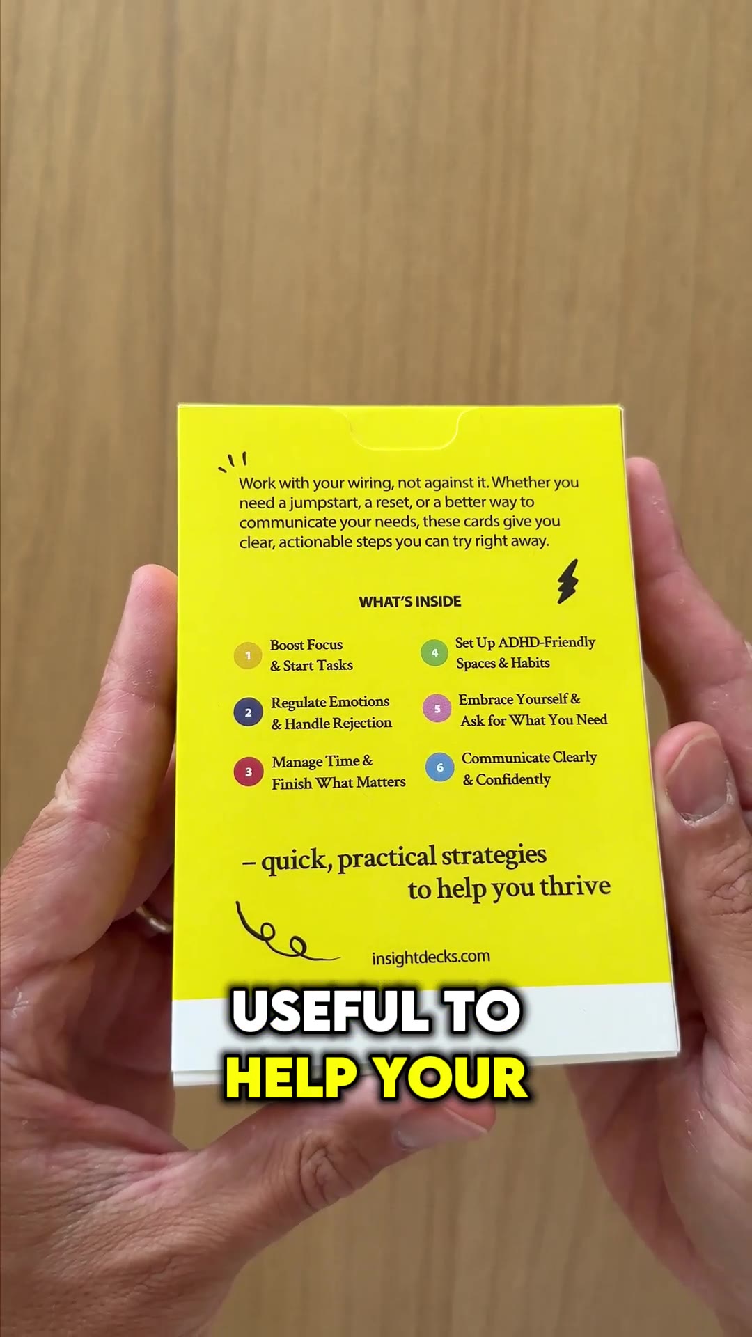 Insight Decks Facebook ad: ADHD Daily Helper Card Deck