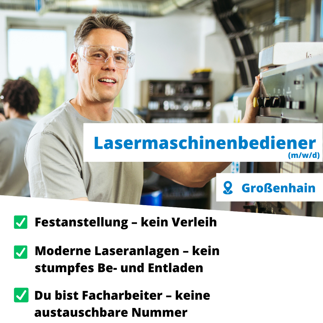 Social Media Ads Facebook ad: Wir suchen einen neuen Lasermaschinenbediener (m/w/d) in…