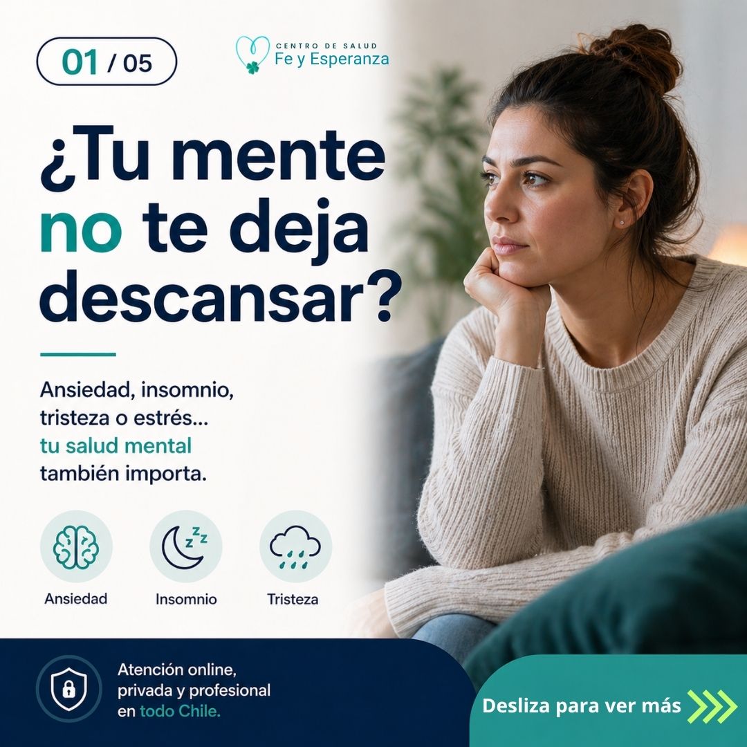 Centro de Salud Fe y Esperanza Facebook ad: ¿Tu mente no te da tregua?