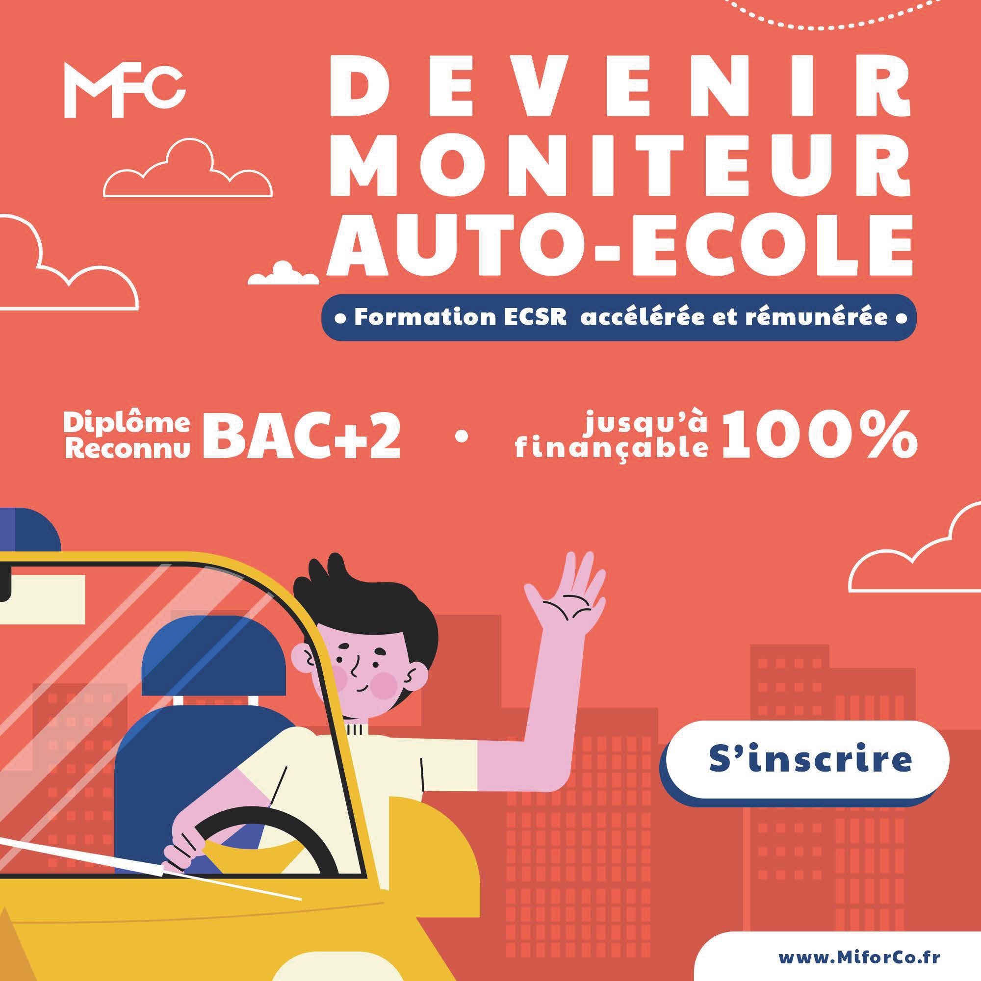 Mission Formation Conseil Facebook ad: Formation ECSR moniteur autoécole en Île-de-France
