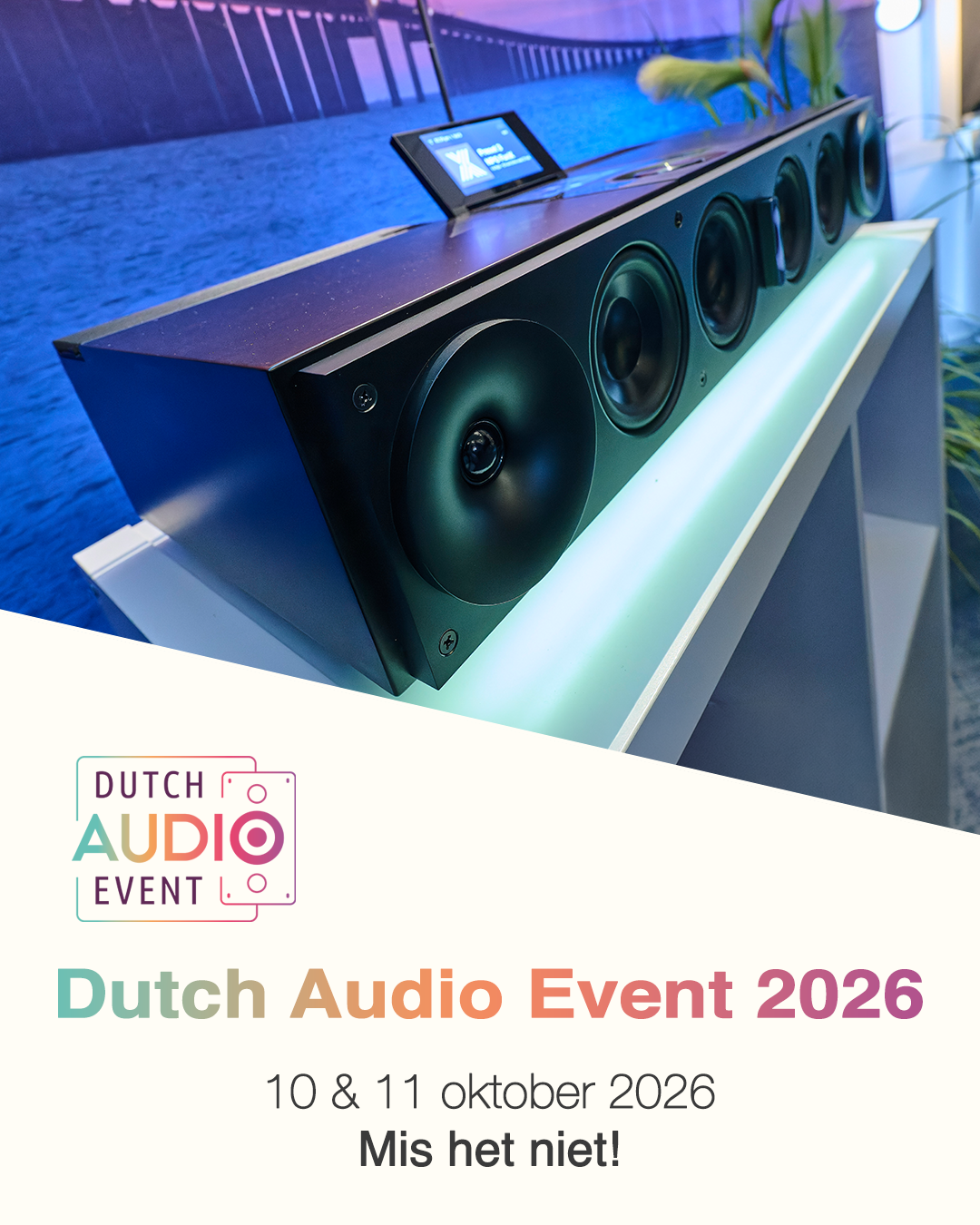Dutch Audio Event Facebook ad: Mis het niet!