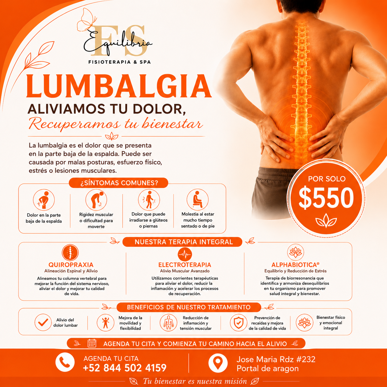 Equilibria Fisioterapia & Spa Facebook ad from May 23, 2026