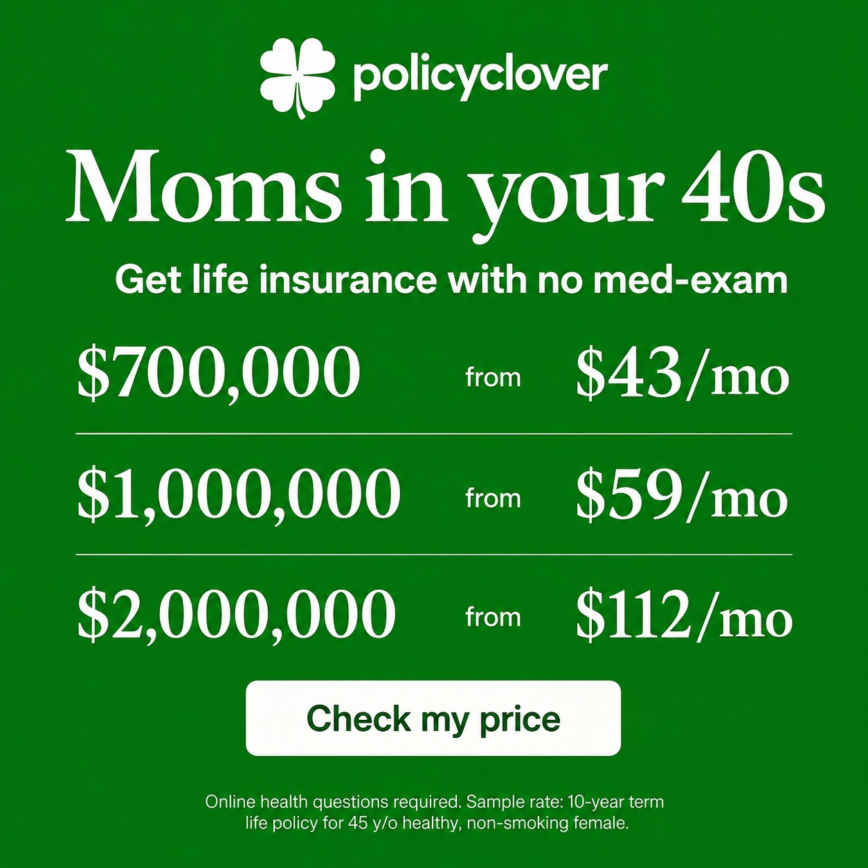 PolicyClover Facebook ad