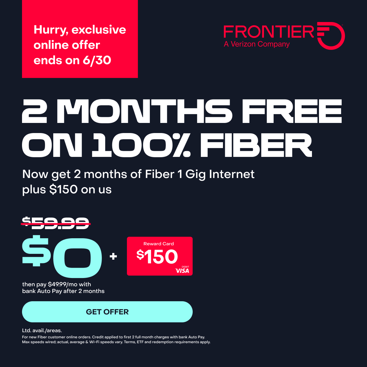 Frontier Internet Facebook ad