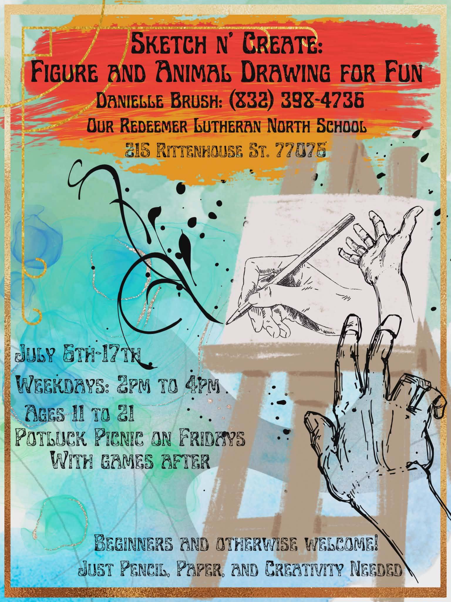Beautiful Savior Our Redeemer Lutheran Church Facebook ad: Come to our free art and guitar classes…
