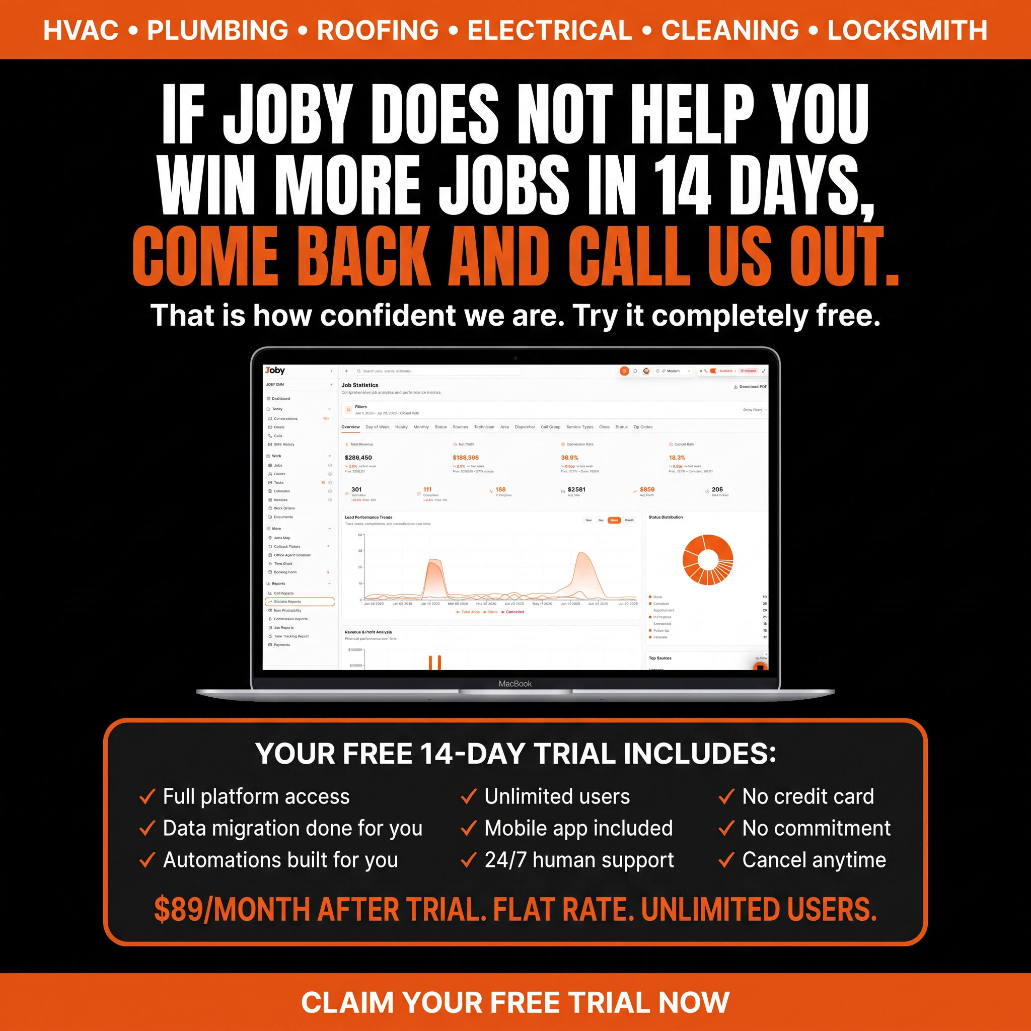 Joby Facebook ad: Try Joby Free For 14 Days