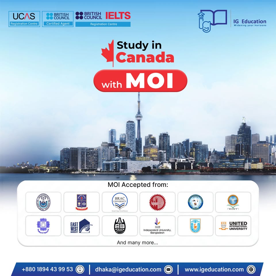 Inspiren Global Education- Bangladesh Facebook ad: Study in CANADA with MOI