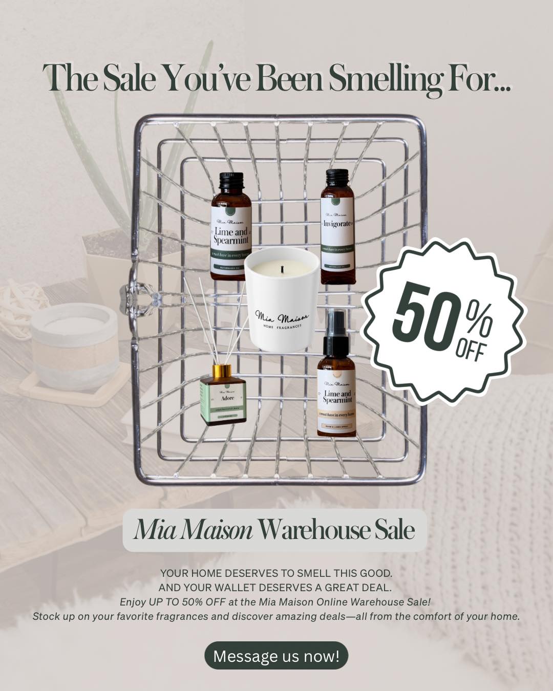 Mia Maison Home Fragrances Facebook ad: Elevate your space for less!