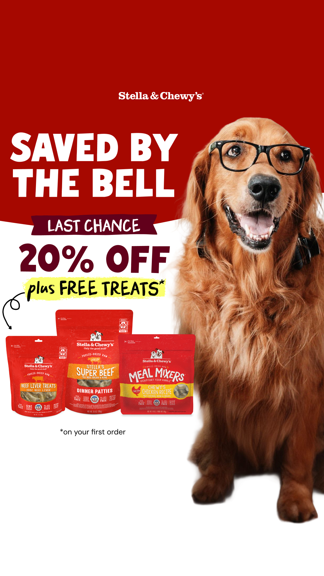 Stella & Chewy's Facebook ad: Back-to-School Sale