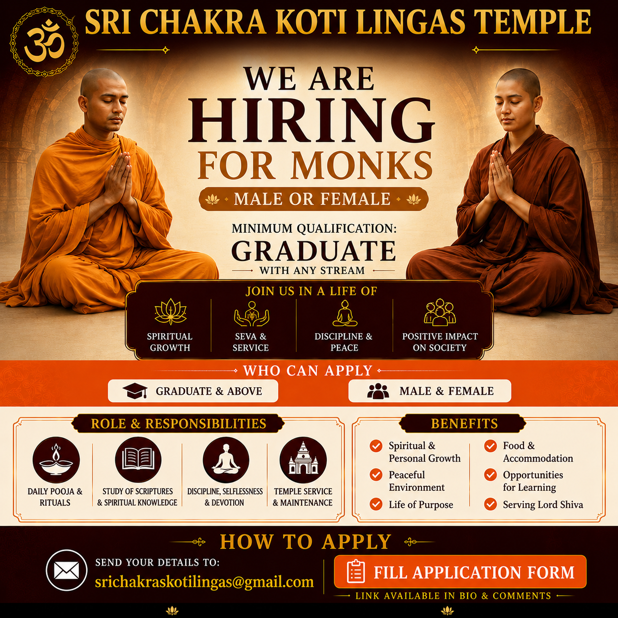 Sri Chakra Koti Lingas Temple Facebook ad
