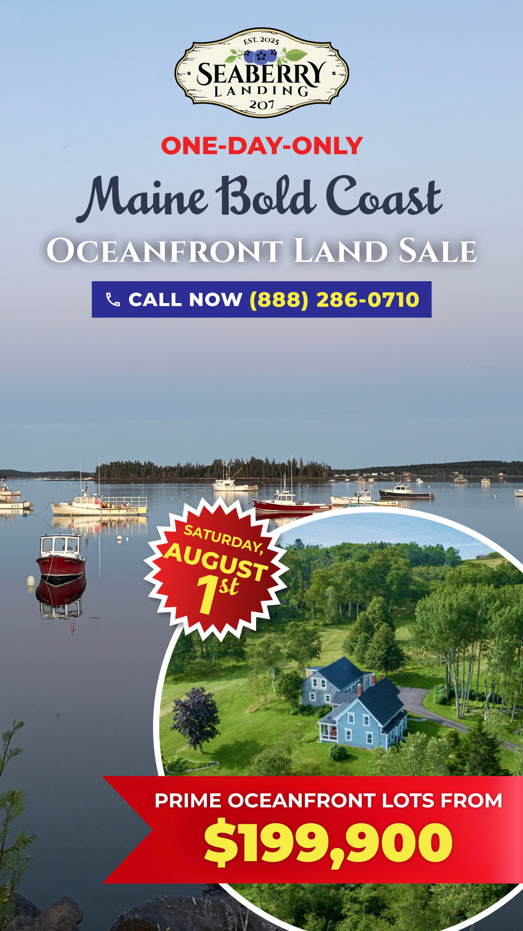 Coastal Maine's Seaberry Landing Facebook ad from Jul 11, 2026
