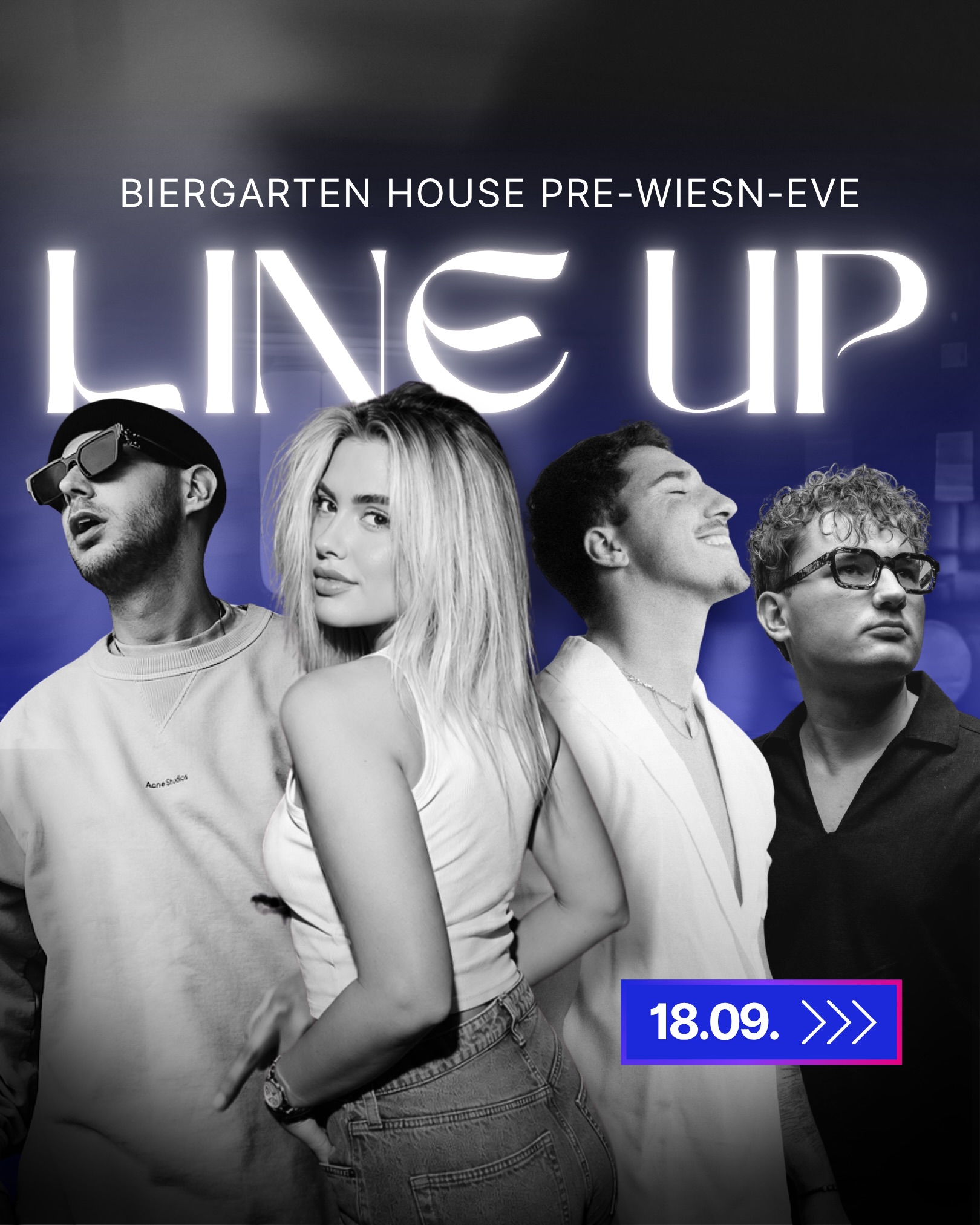 Biergarten House Facebook ad: PRE-WIESN-EVE MÜNCHEN, LINE-UP: Ein Prosit der House Music!