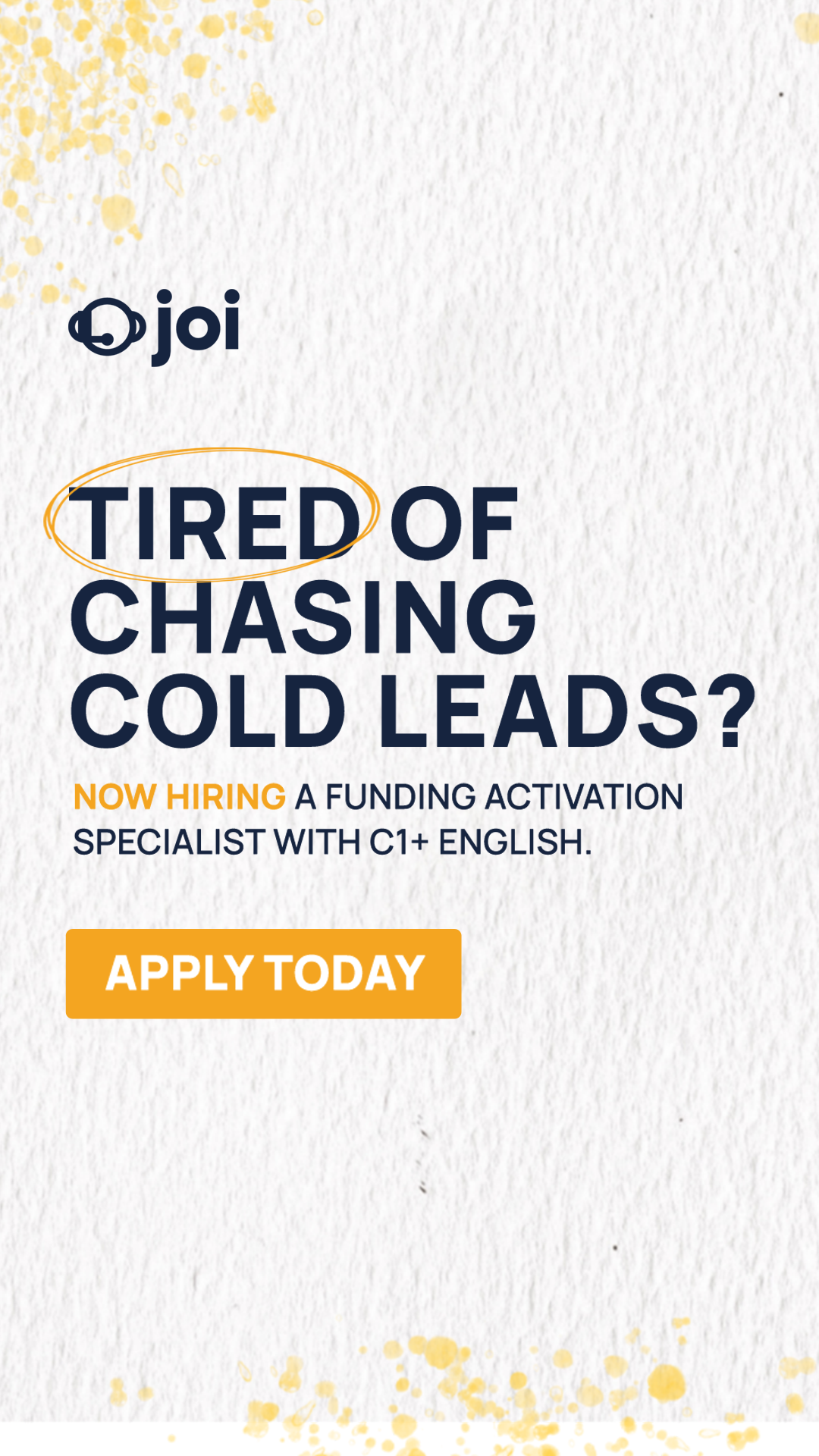 JOI Facebook ad: Funding Application Activation Specialist