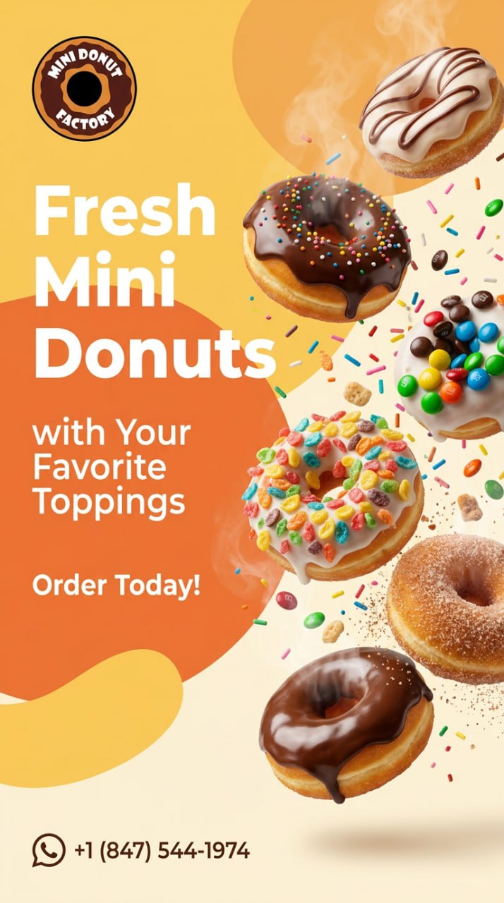 Mini Donut Factory Facebook ad: Custom Donuts For Your Wedding