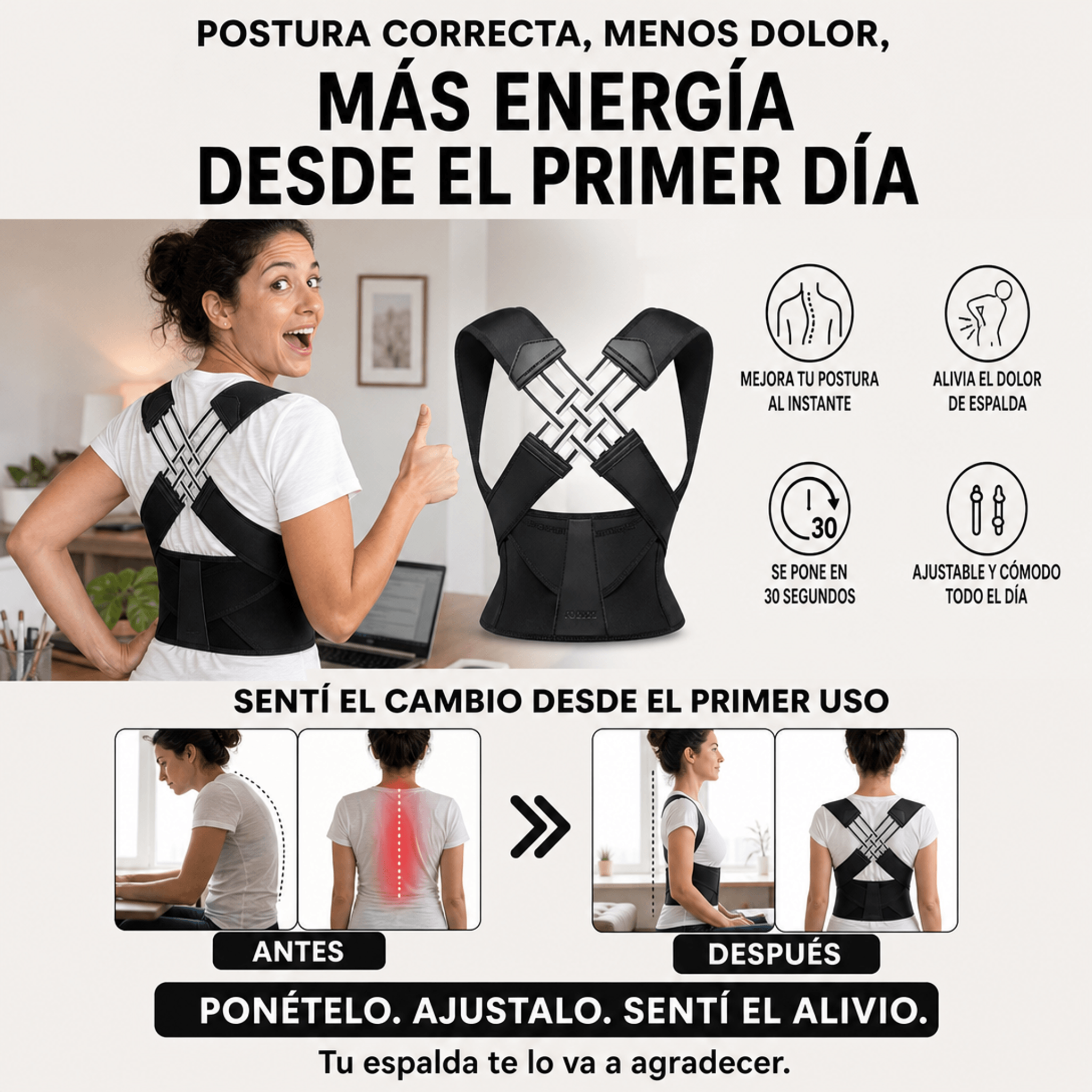 María González - GoShop Facebook ad: ¿Tu espalda te duele al levantarte, trabajar o…