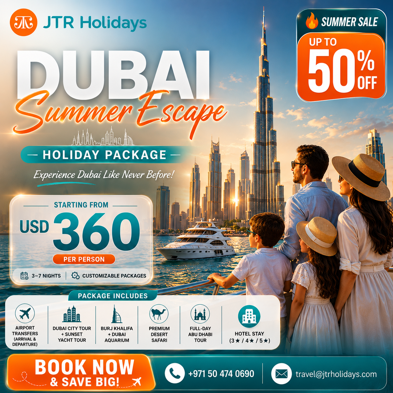 JTR Holidays Facebook ad: Dubai Tour Packages