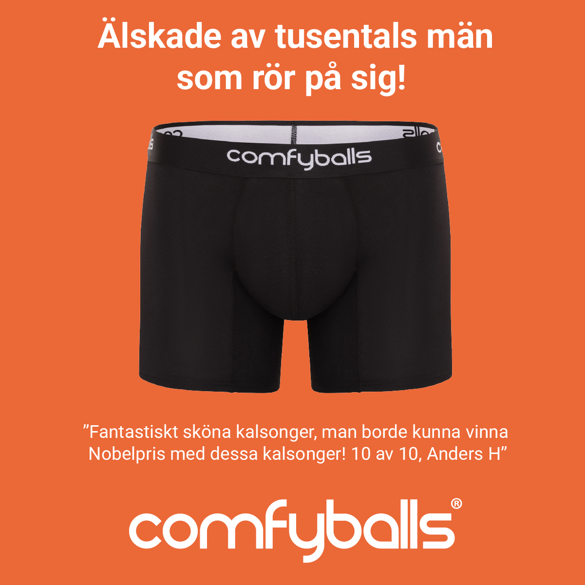 Comfyballs Facebook ad: Tränar du i obekväma kalsonger? Uppgradera till Comfyballs…