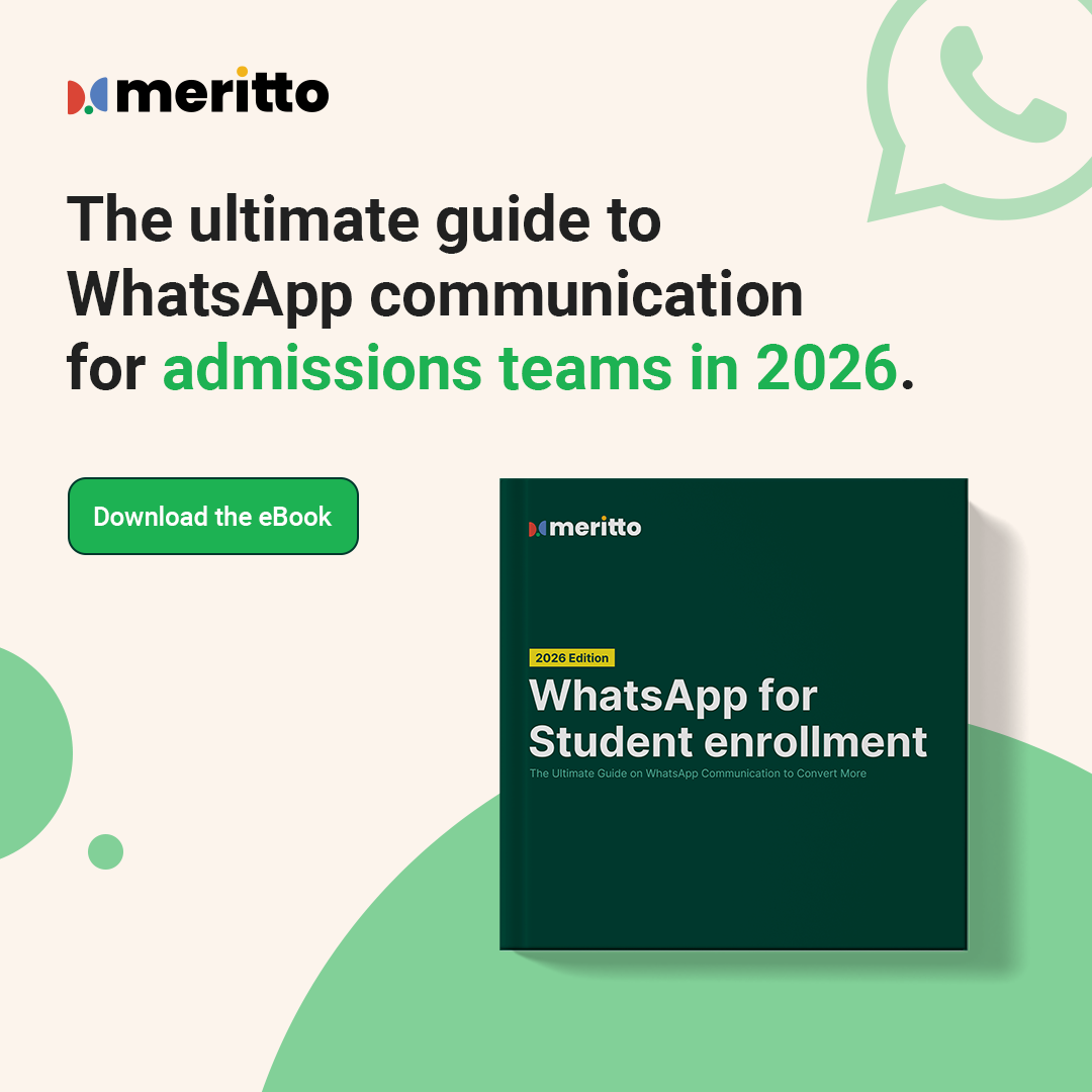 Meritto Facebook ad: WhatsApp for Student Enrollment