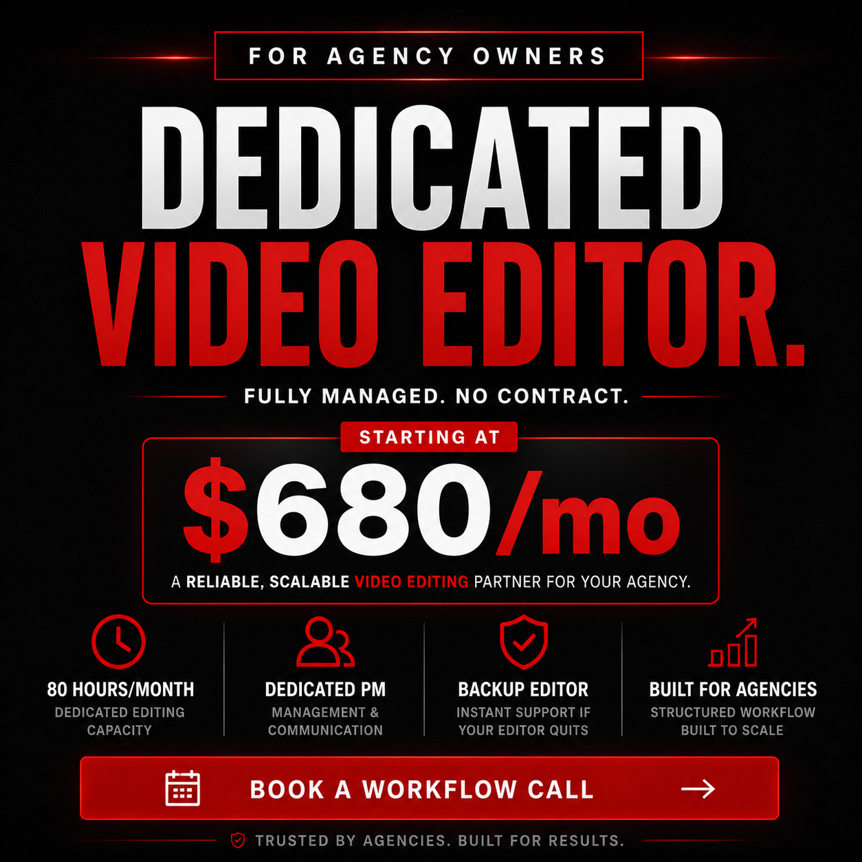 Filmzya Productions Facebook ad: A Full-Time Dedicated Video Editor Inside Your Agency…