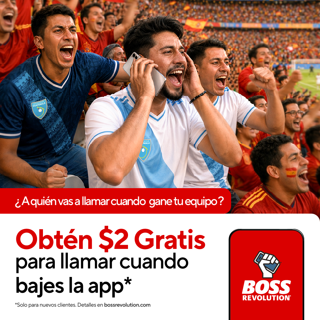 BOSS Revolution Facebook ad: Llamadas Al Extranjero Baratas