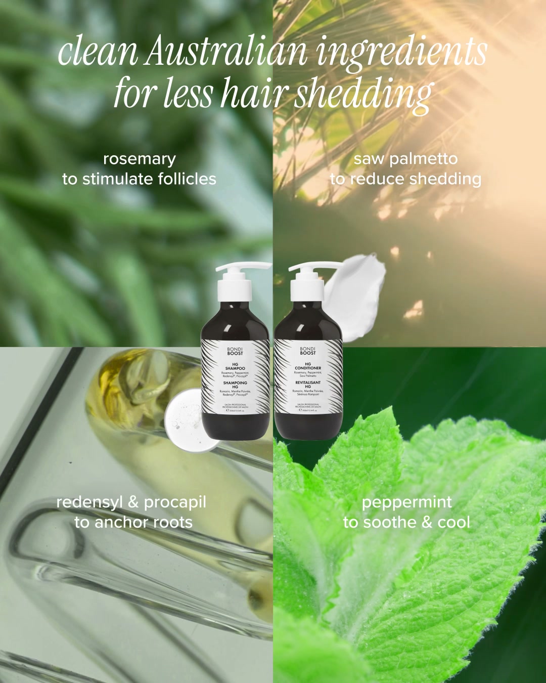 BondiBoost Facebook ad: HG Shampoo & Conditioner