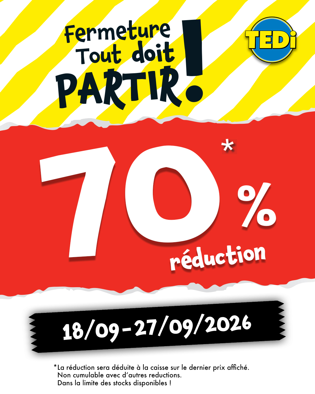 TEDi France Facebook ad: 70 % sur TOUT, faut-il vraiment en dire…