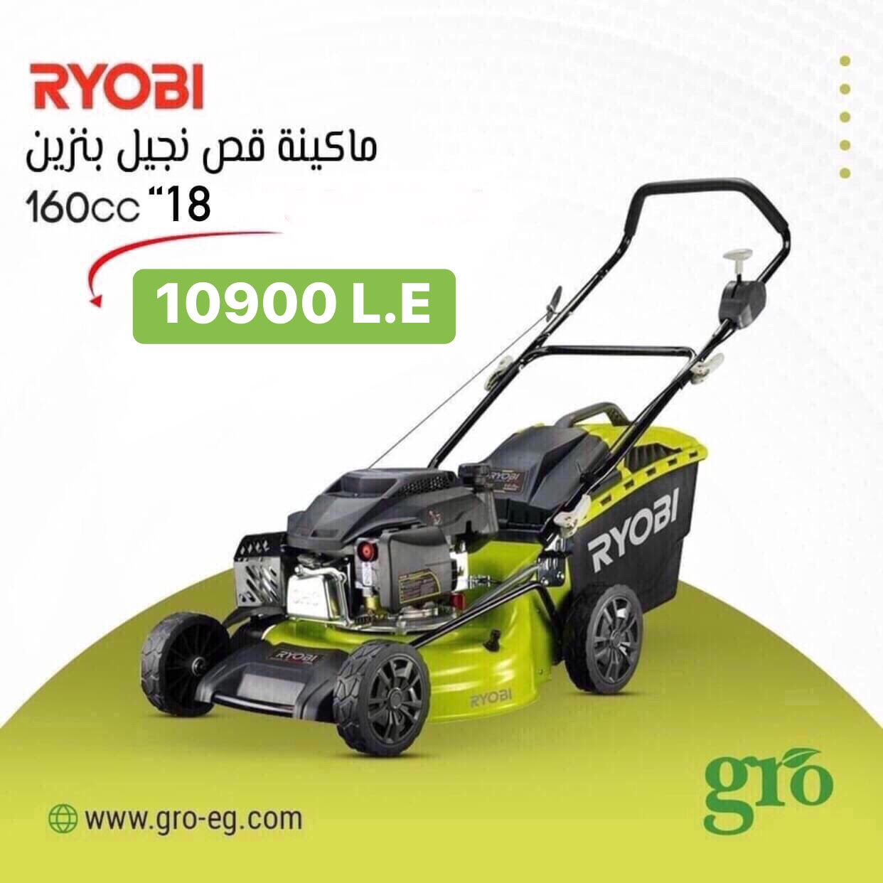 Gro Facebook ad: احصل علي عناية متكاملة لحديقة بيتك مع GRO