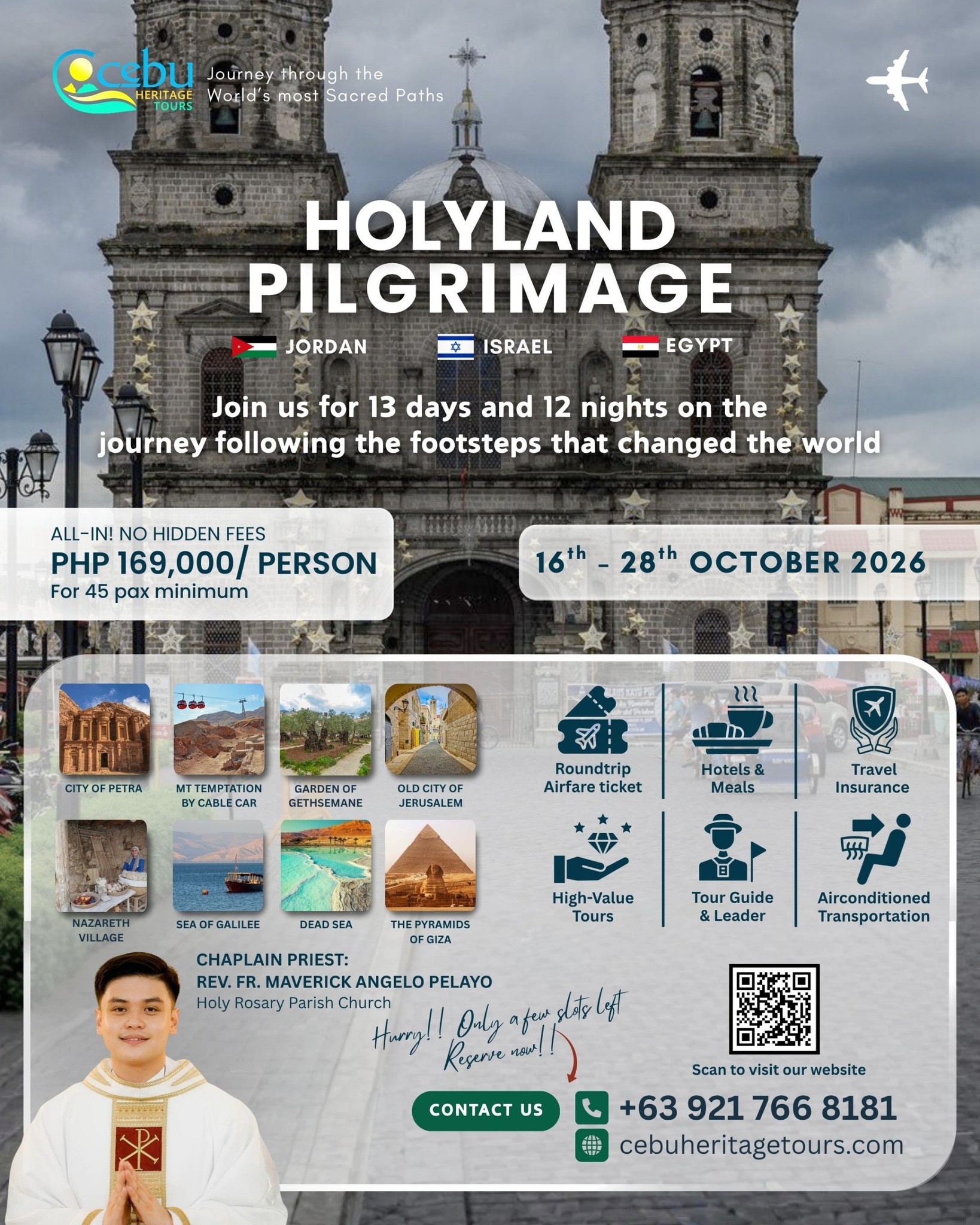 Cebu Heritage Tours Facebook ad: Moving forward in faith: Holyland Pilgrimage