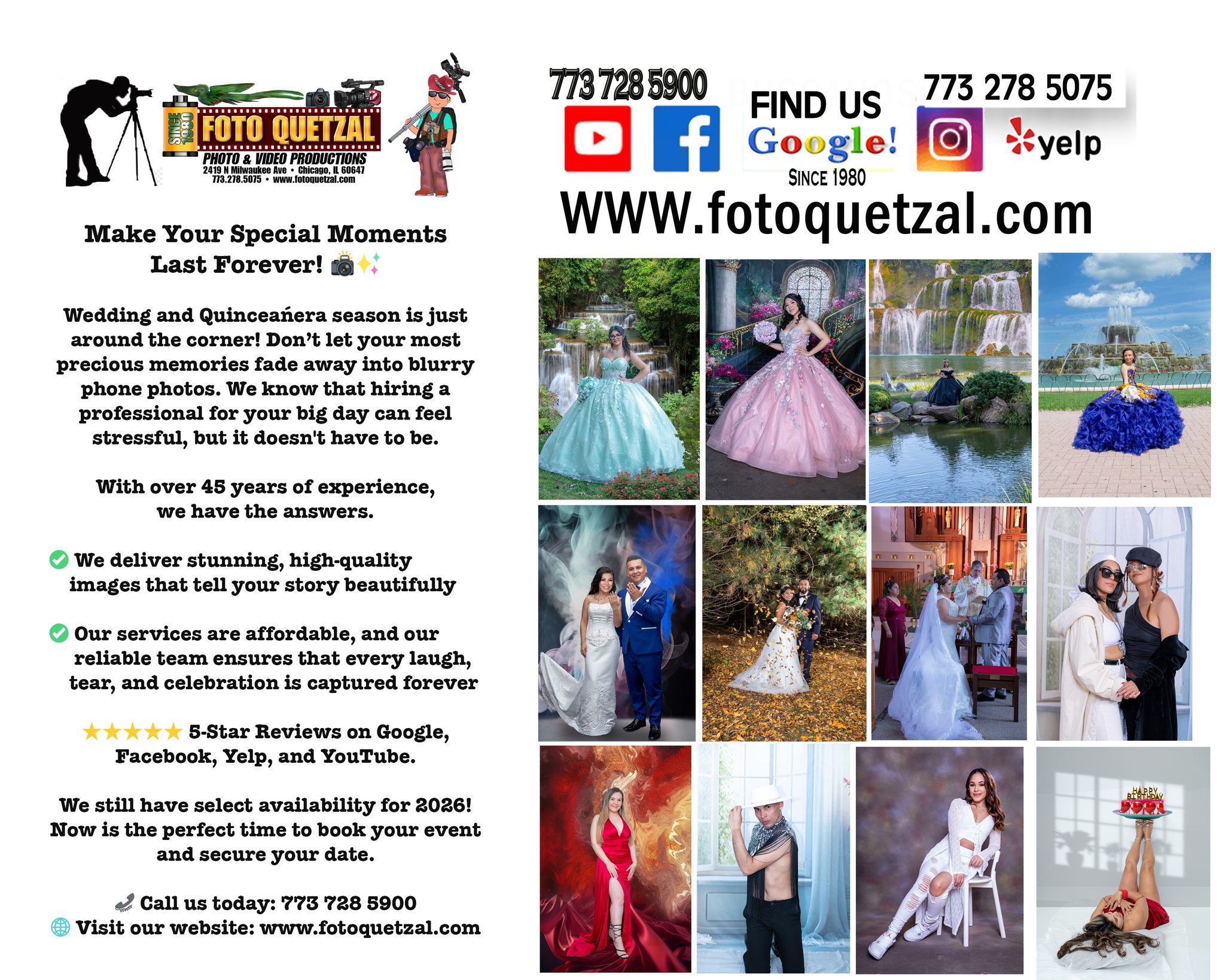 Foto y Video Quetzal Facebook ad: Incluye todo lo que puedas necesitar para celebrar…