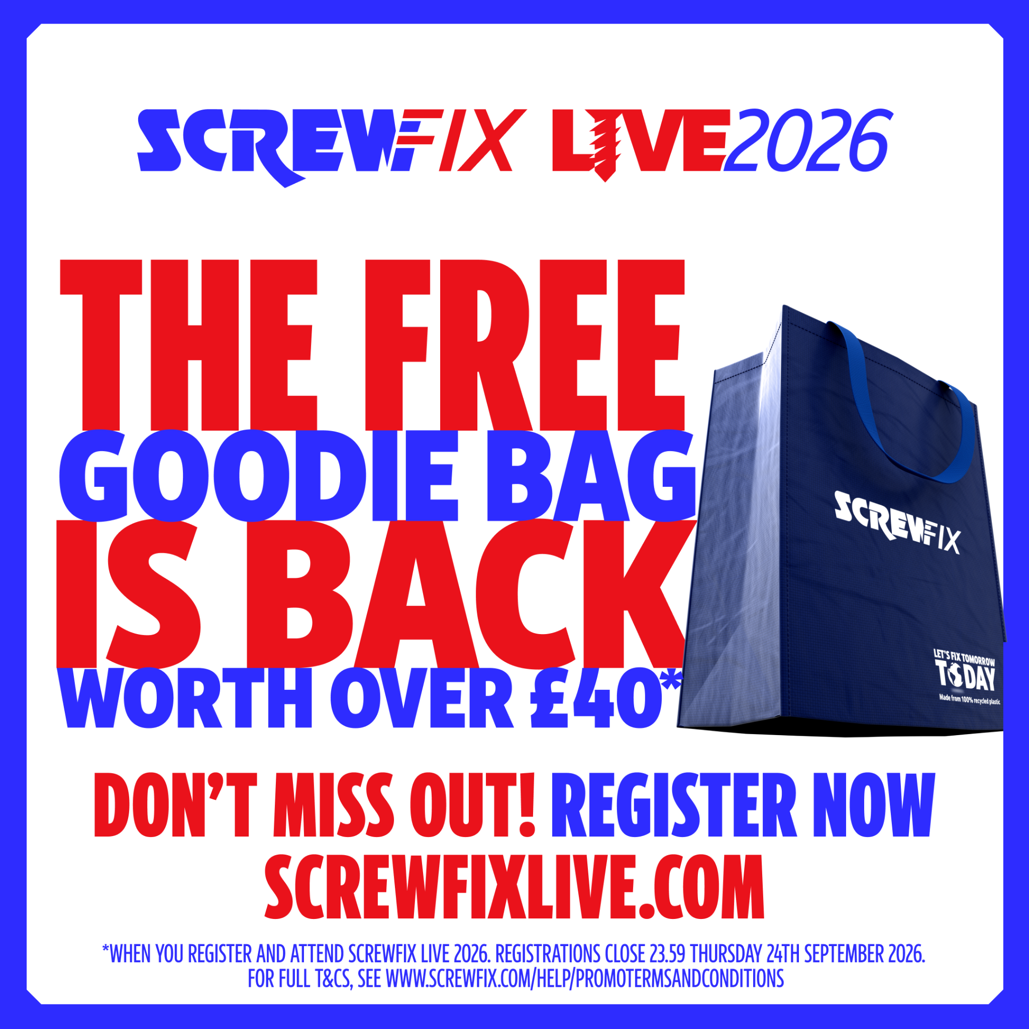 Screwfix Facebook ad: Screwfix Live 2026