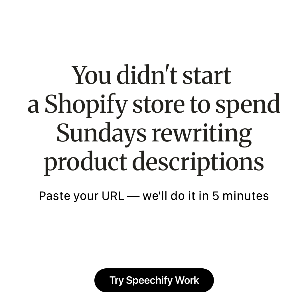 Speechify Work Facebook ad