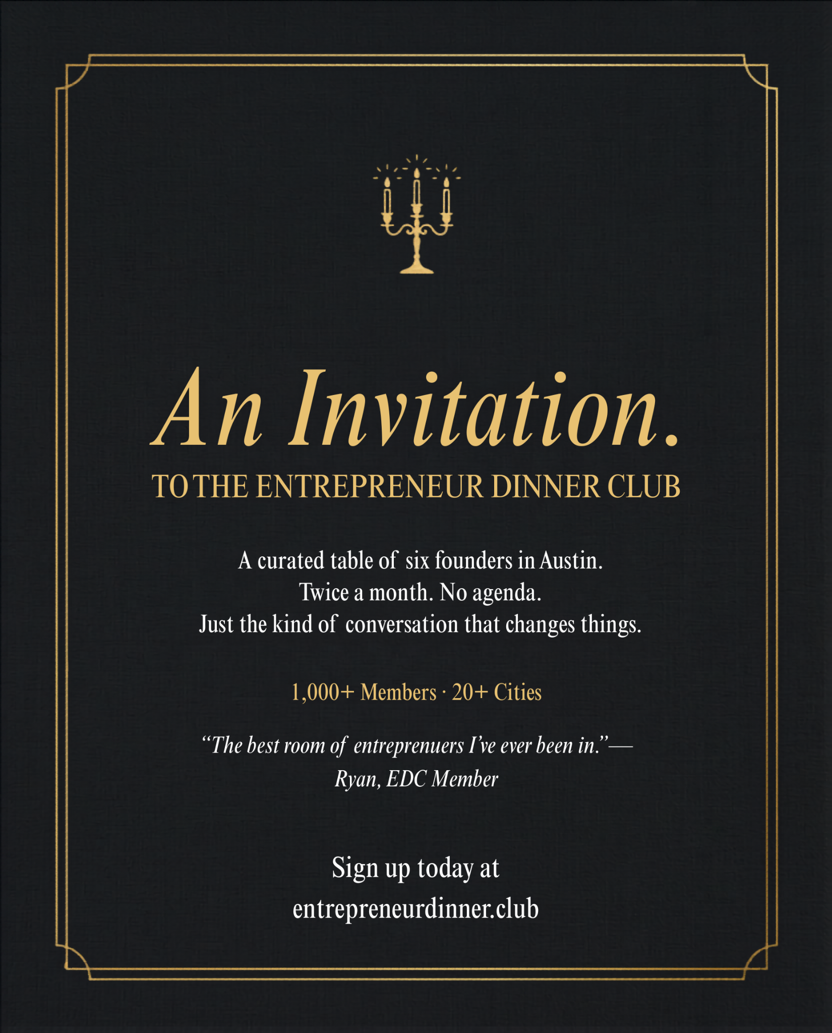 Entrepreneur Dinner Club Facebook ad