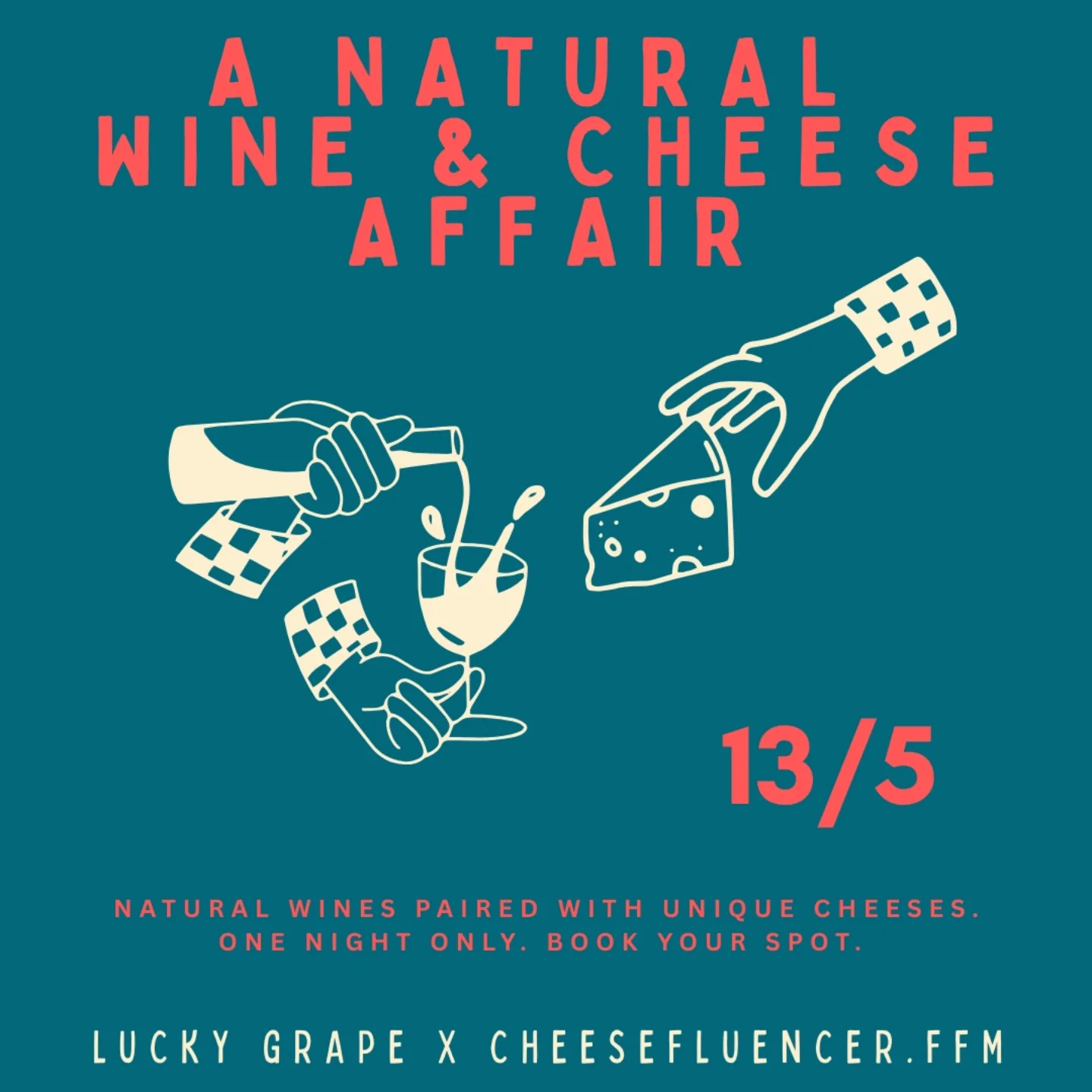 _lucky_grape Facebook ad: Experience our Cheese & Natural Wine Tasting at…