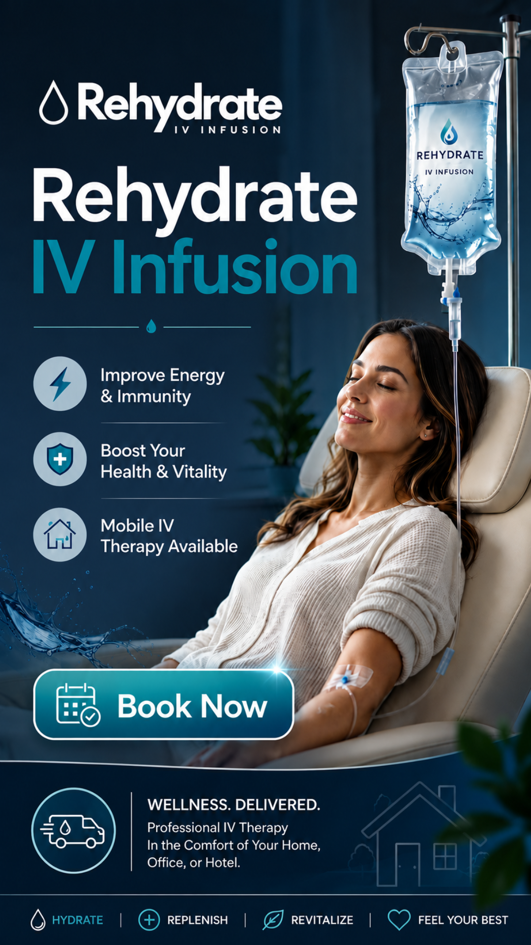 Rehydrate IV Infusion Facebook ad from Jun 13, 2026