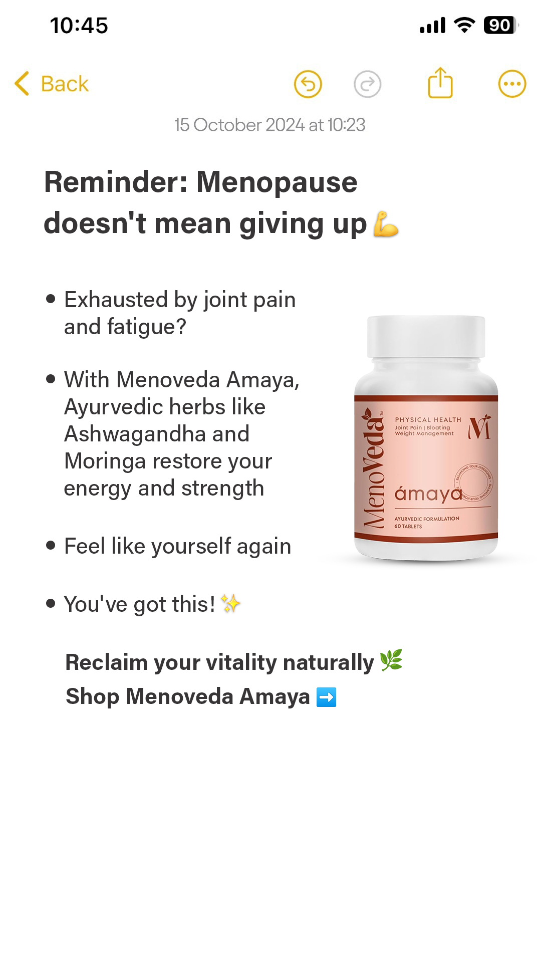 Menoveda Facebook ad