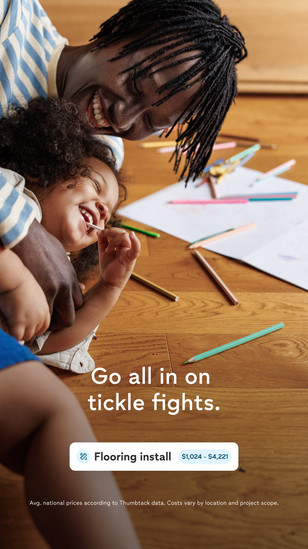 Thumbtack Facebook ad: Find flooring pros.