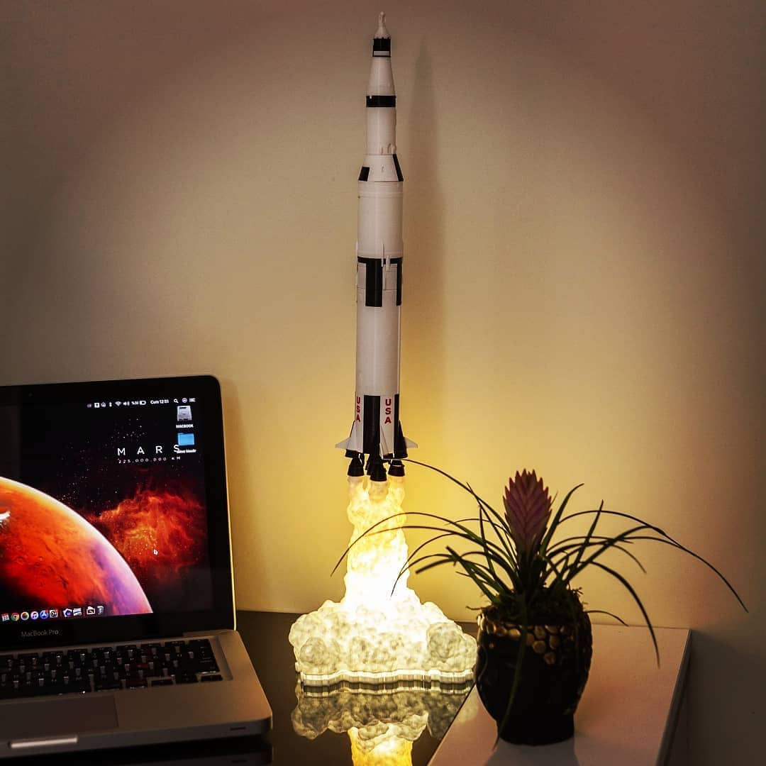 ex3der_ Facebook ad: Apollo 11 Saturn V Rocket Lamp