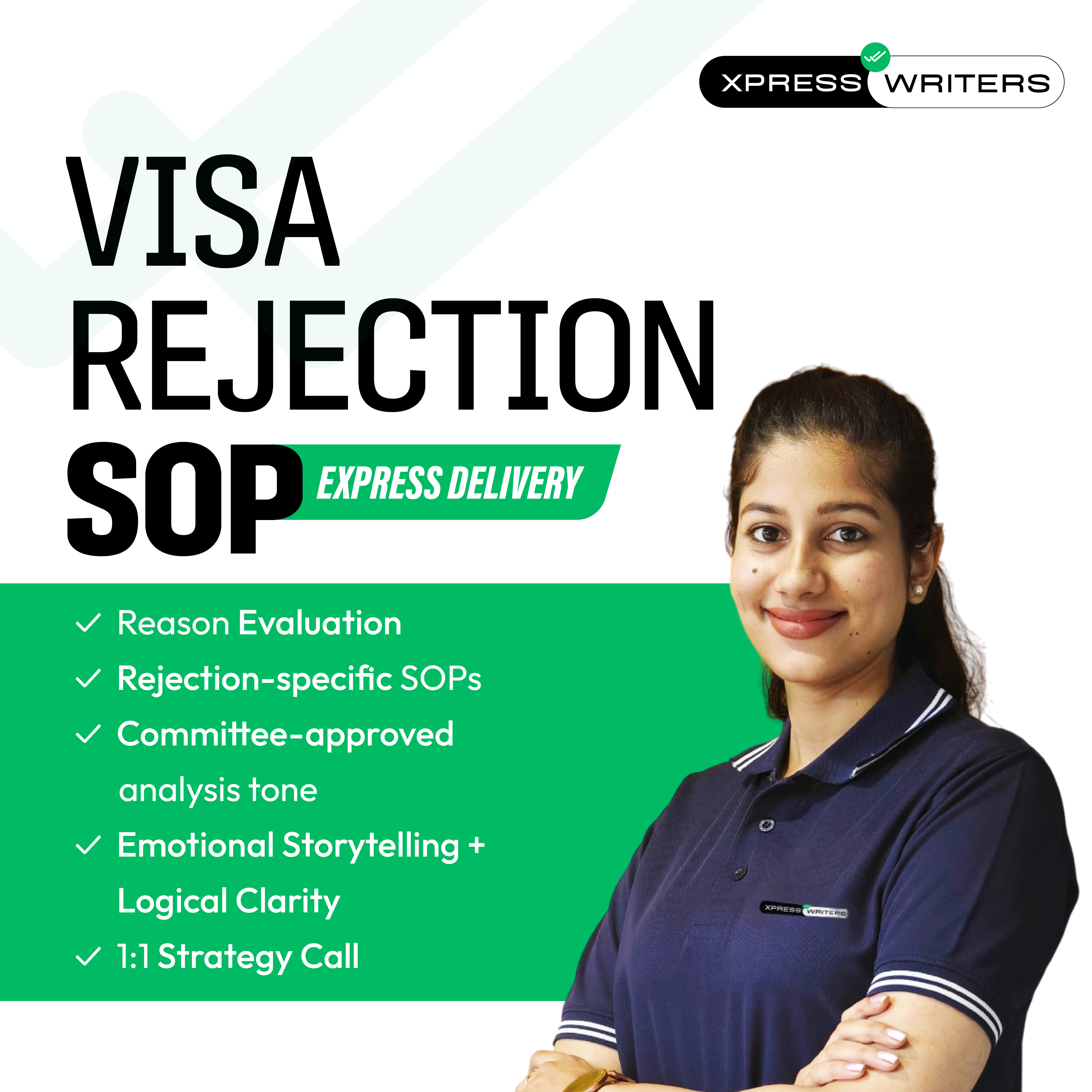 Xpresswriters Facebook ad: Visa Rejected? Don’t worry, your second chance starts…