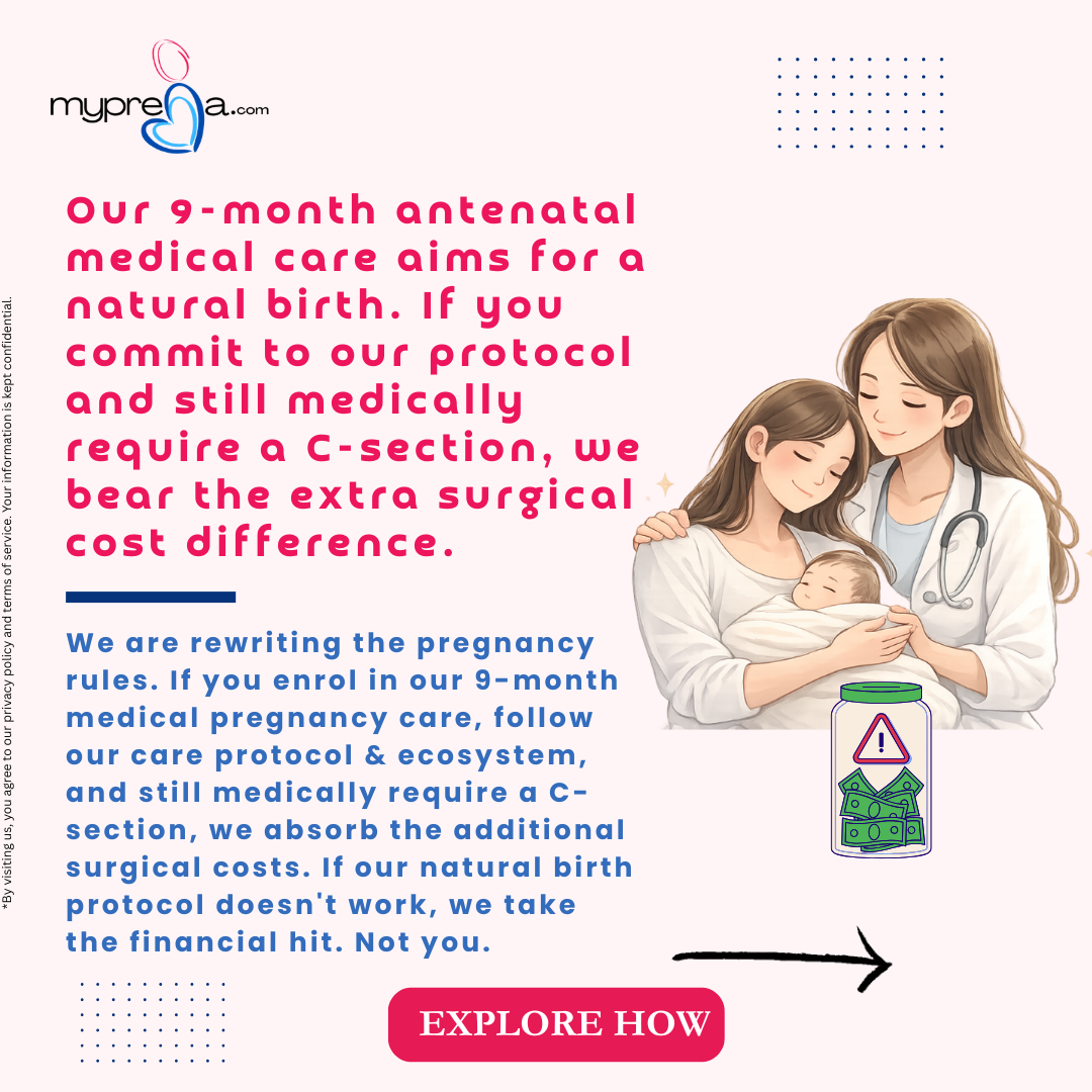 Myprega Facebook ad: We manage your entire 9-month pregnancy journey through…
