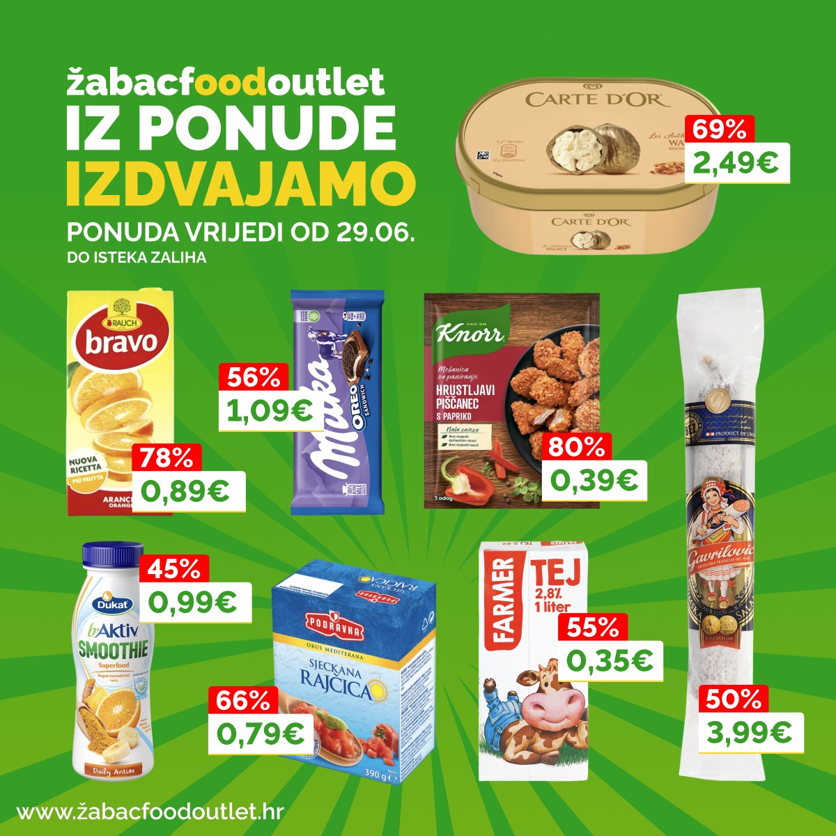 Žabac Food Outlet Facebook ad: Kažu da se sreća ne može kupiti novcem.