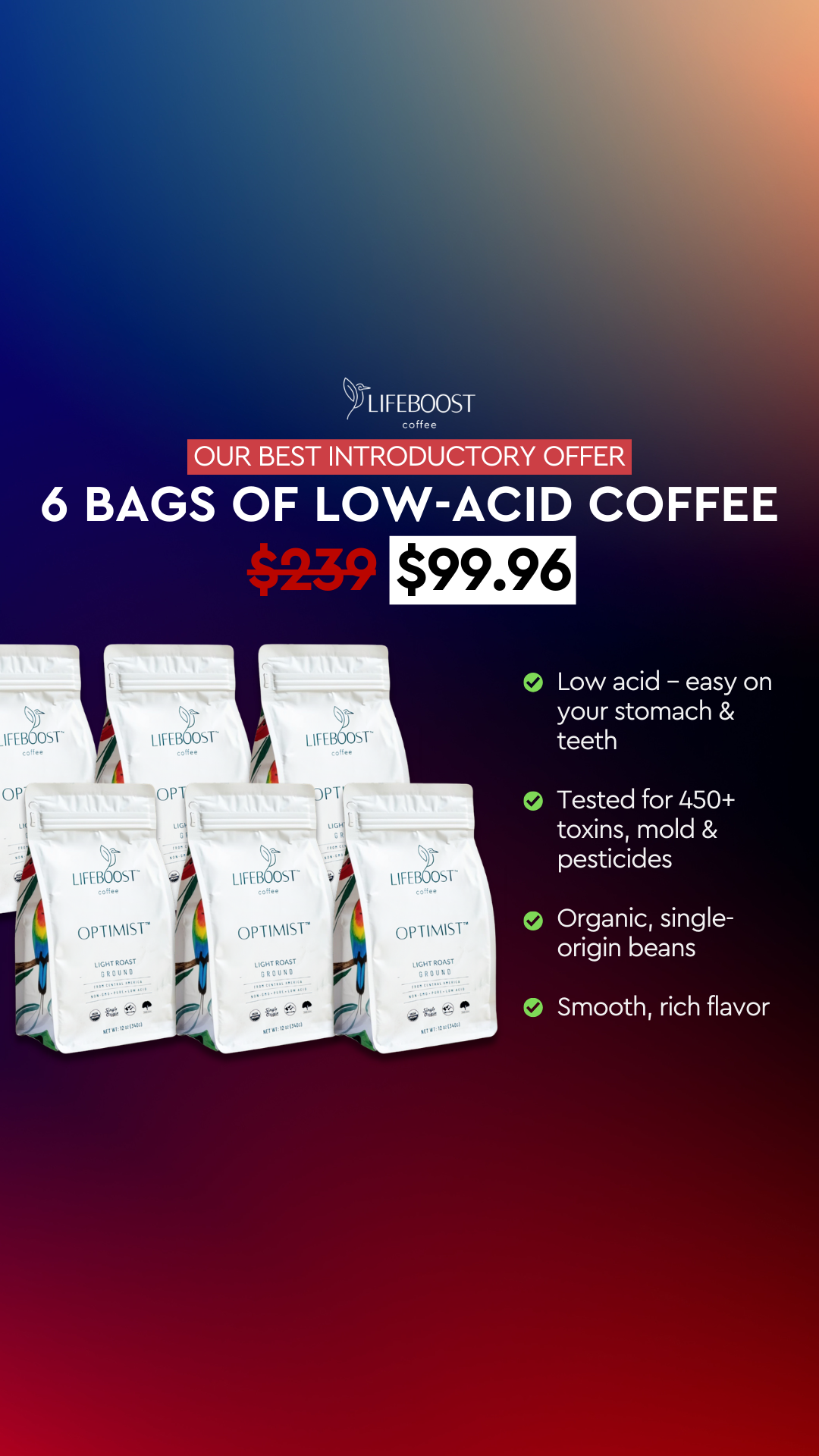 Lifeboost Coffee Facebook ad