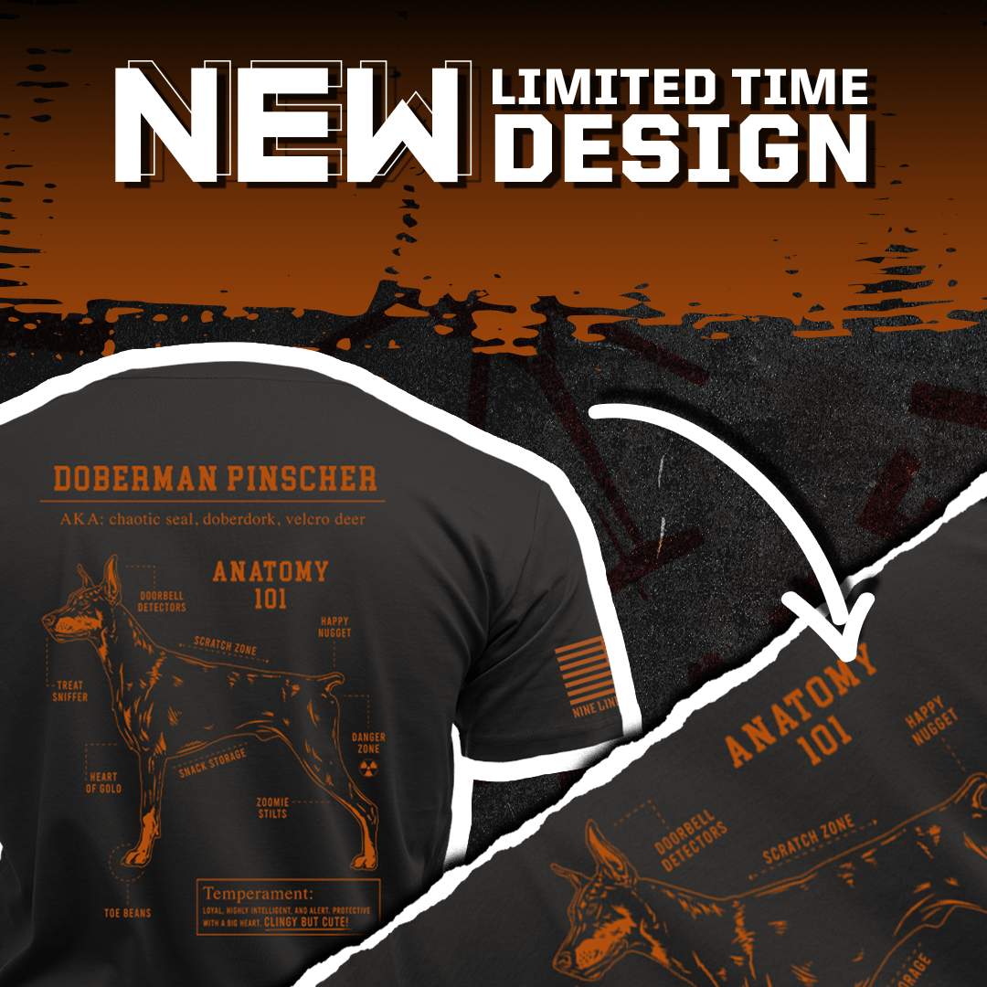 Nine Line Apparel Facebook ad: Doberman Anatomy 101