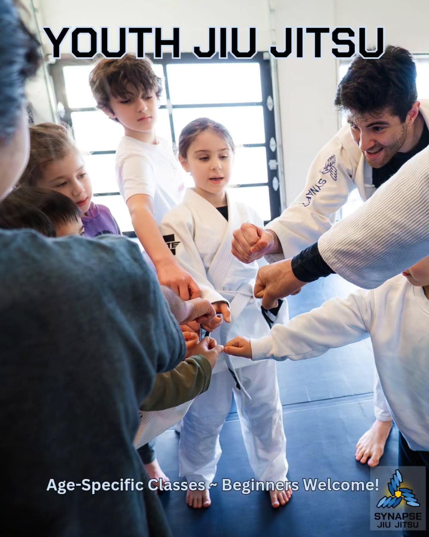 Synapse Jiu Jitsu Facebook ad: At Synapse Jiu Jitsu, our youth program is…