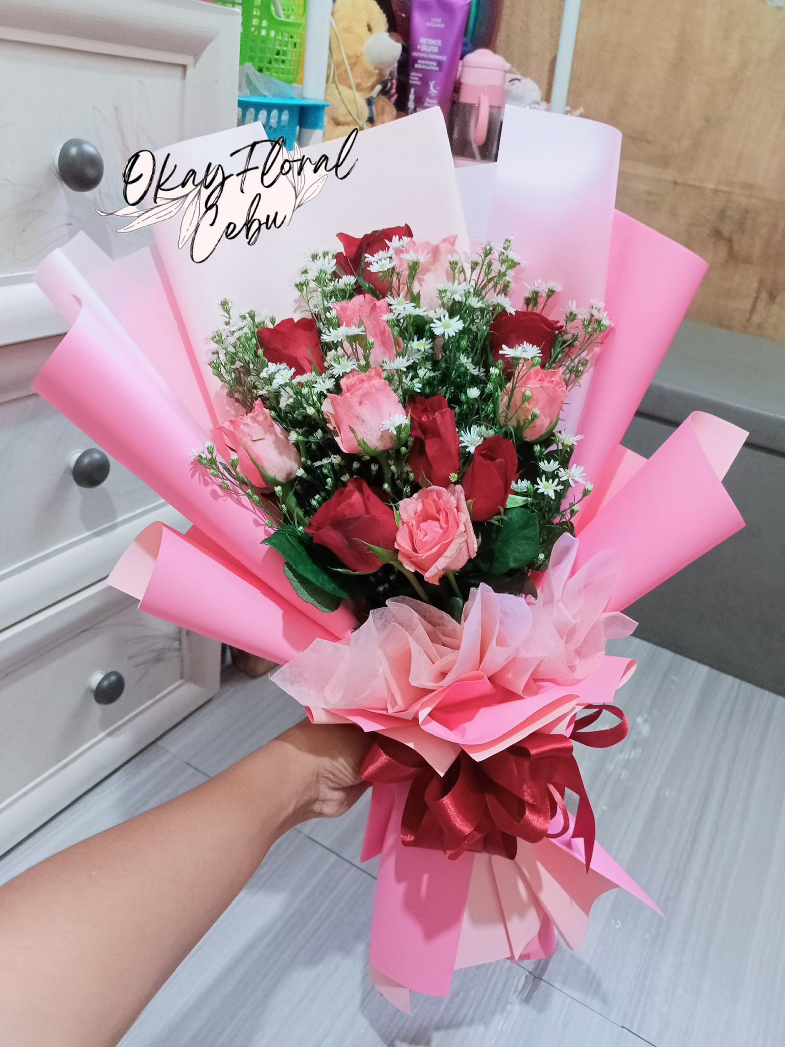 Okay Floral Cebu Facebook ad: Affordable Fresh Flower Bouquet